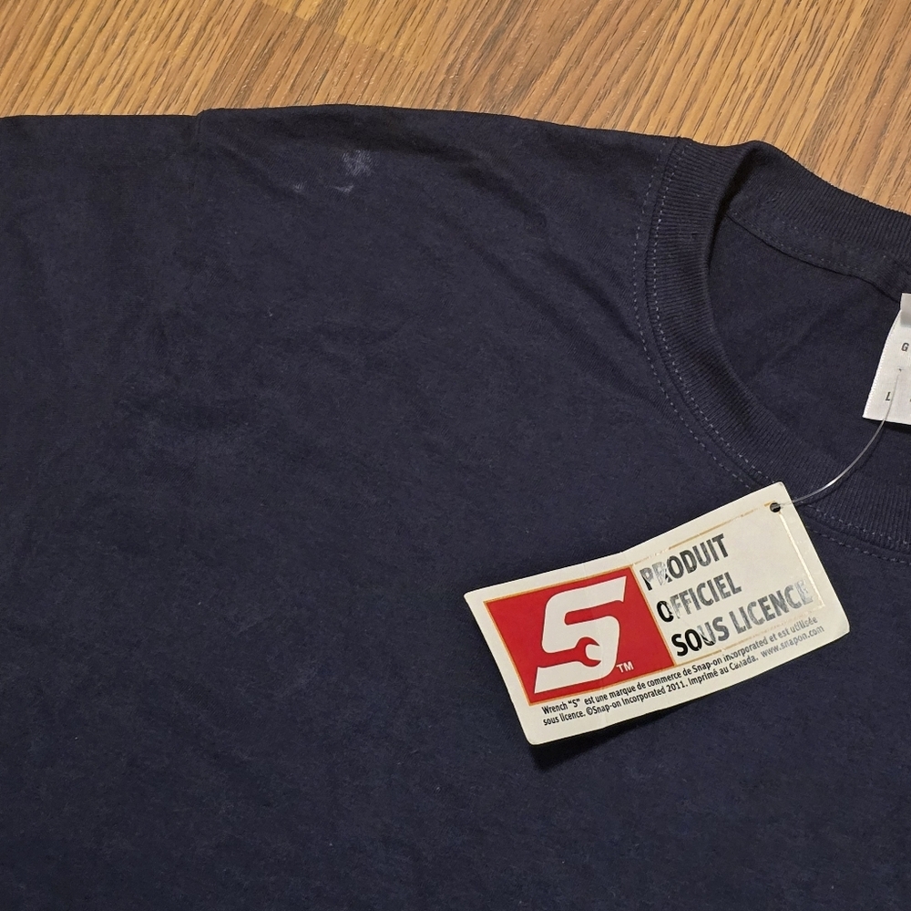 BNWT Vintage 90s Snap-On Tools T-Shirt Navy Blue Men’s Large Fruit of the Loom - Picture 3 of 6